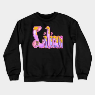 Lilian with yellow drips Girls and womens Personalized Custom name Lilian Crewneck Sweatshirt